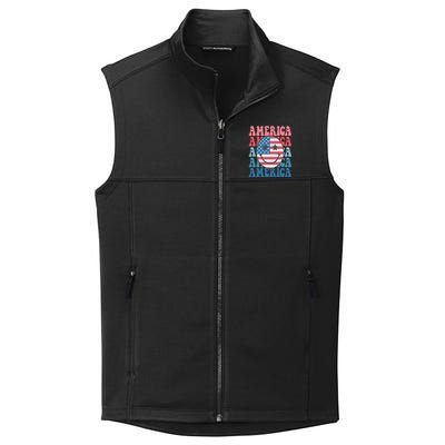 America Smiley Face Collective Smooth Fleece Vest