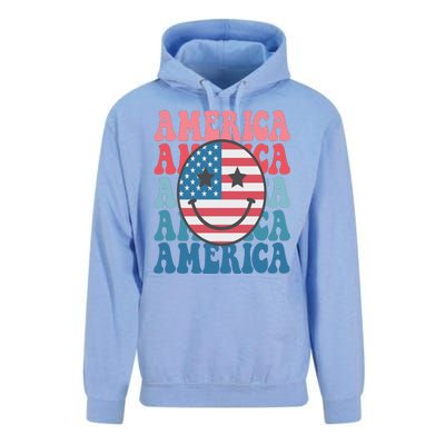 America Smiley Face Unisex Surf Hoodie