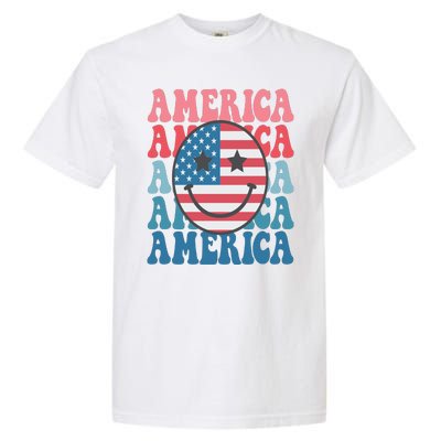 America Smiley Face Garment-Dyed Heavyweight T-Shirt