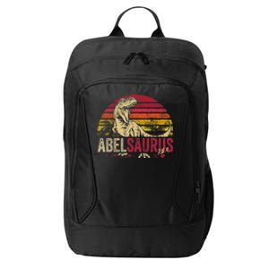 Abel Saurus Funny Personalized Dinosaur T Rex Boy Name City Backpack