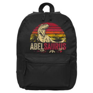 Abel Saurus Funny Personalized Dinosaur T Rex Boy Name 16 in Basic Backpack