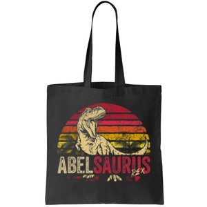 Abel Saurus Funny Personalized Dinosaur T Rex Boy Name Tote Bag