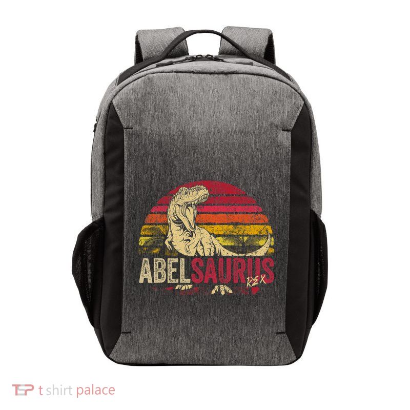 Abel Saurus Funny Personalized Dinosaur T Rex Boy Name Vector Backpack