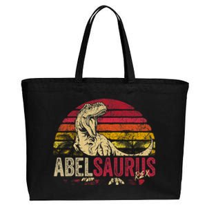 Abel Saurus Funny Personalized Dinosaur T Rex Boy Name Cotton Canvas Jumbo Tote