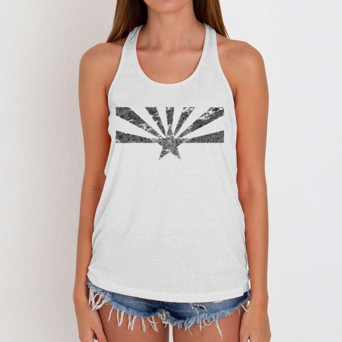 Arizona State Flag Distressed Vintage Az Flag Print Women's Knotted Racerback Tank