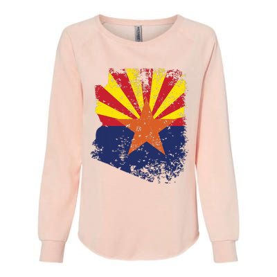 Arizona State Flag Faded Flag Of Arizona Womens California Wash Sweatshirt