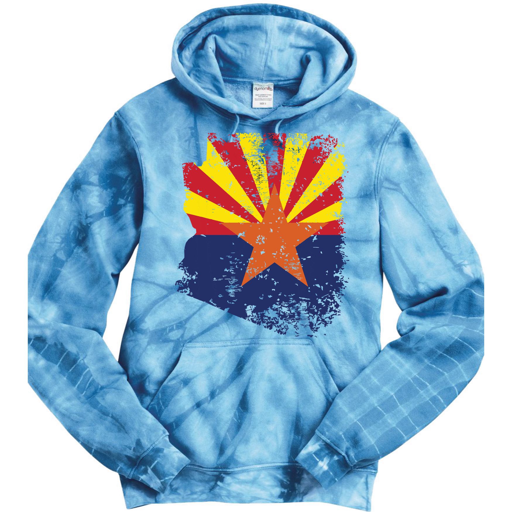 Arizona State Flag Faded Flag Of Arizona Tie Dye Hoodie