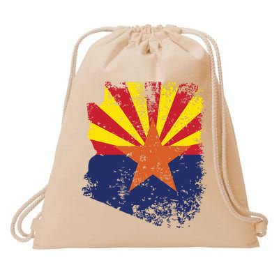 Arizona State Flag Faded Flag Of Arizona Drawstring Bag