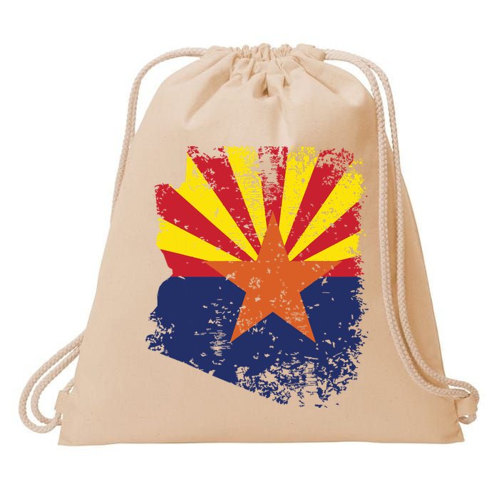 Arizona State Flag Faded Flag Of Arizona Drawstring Bag