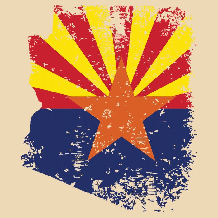 Arizona State Flag Faded Flag Of Arizona Drawstring Bag