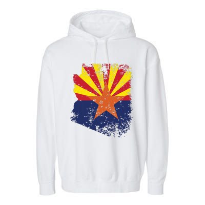 Arizona State Flag Faded Flag Of Arizona Garment-Dyed Fleece Hoodie