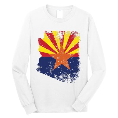 Arizona State Flag Faded Flag Of Arizona Long Sleeve Shirt