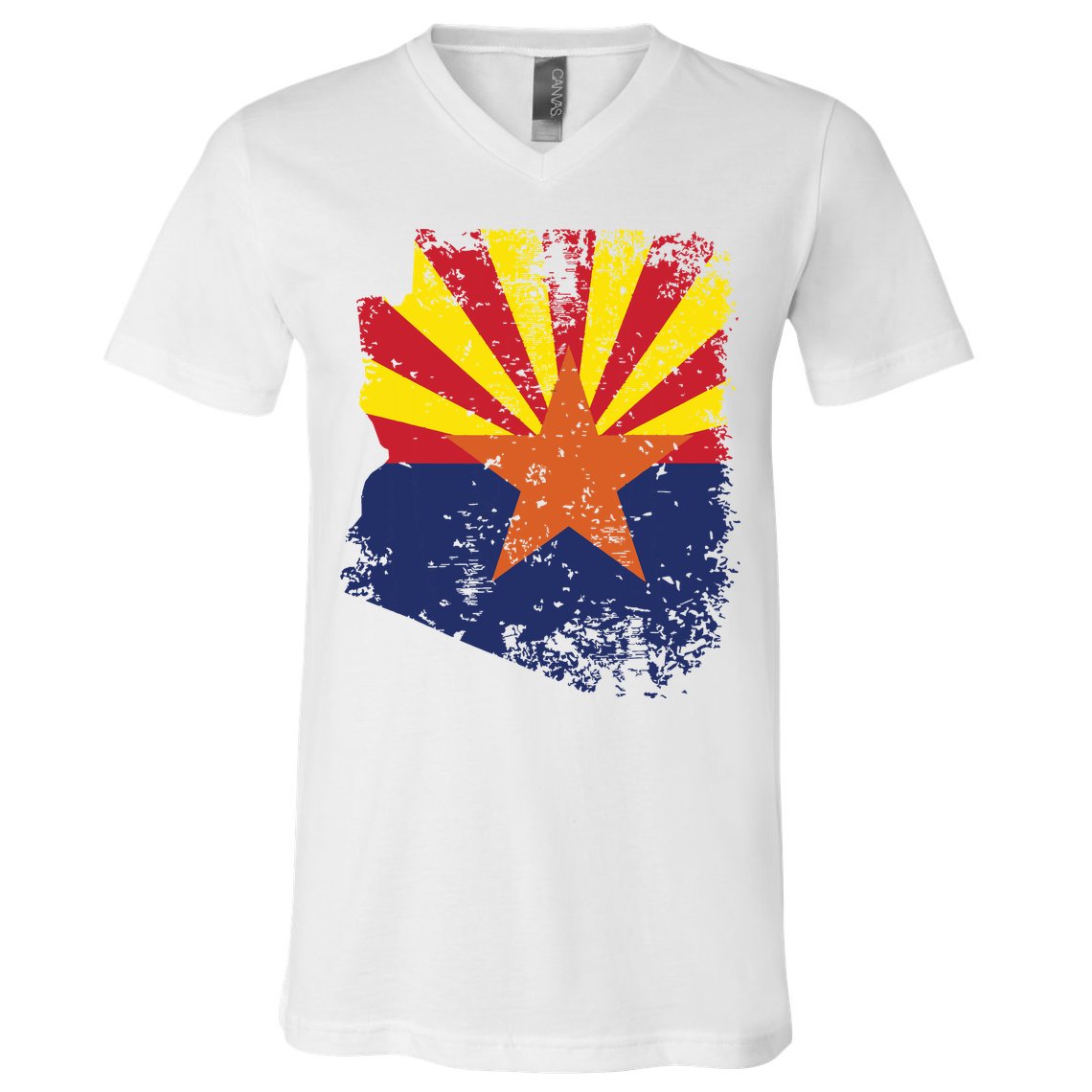 Arizona State Flag Faded Flag Of Arizona V-Neck T-Shirt