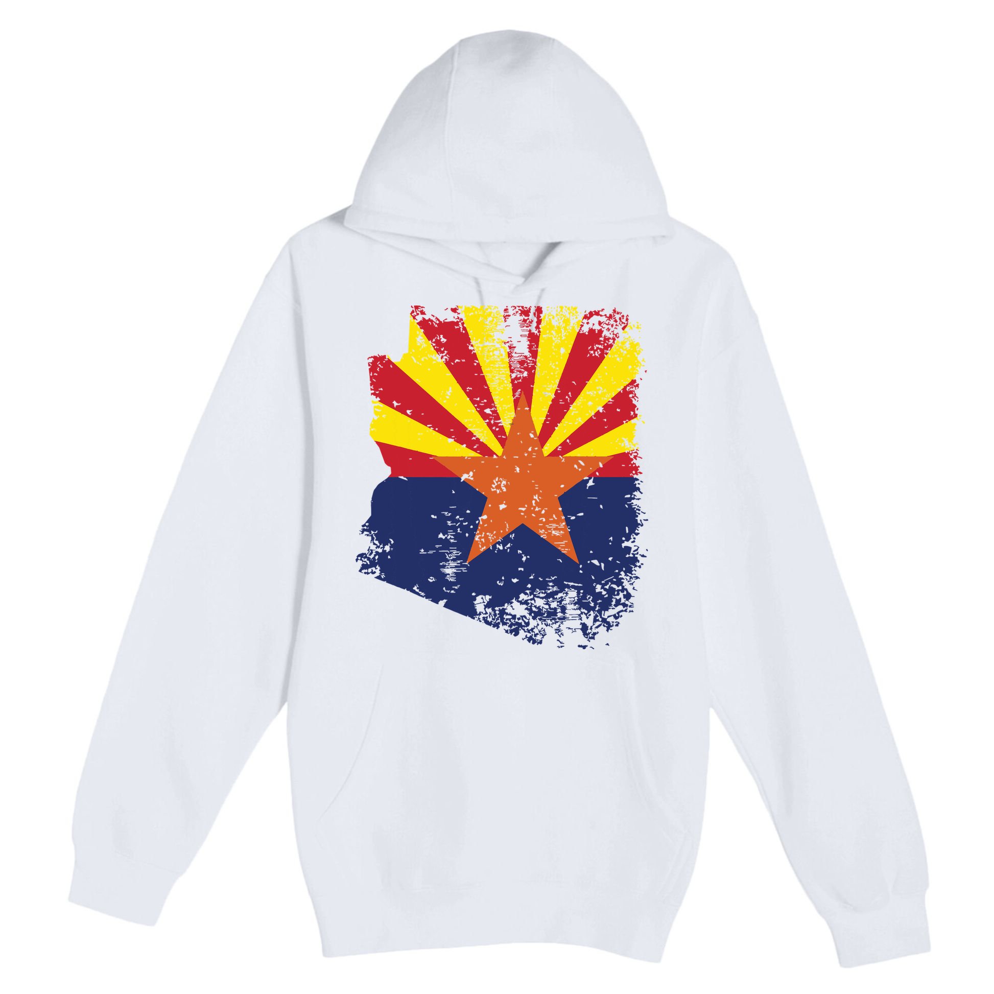 Arizona State Flag Faded Flag Of Arizona Premium Pullover Hoodie