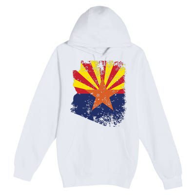 Arizona State Flag Faded Flag Of Arizona Premium Pullover Hoodie