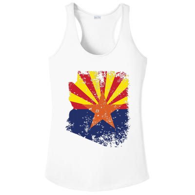 Arizona State Flag Faded Flag Of Arizona Ladies PosiCharge Competitor Racerback Tank