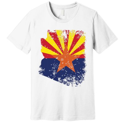 Arizona State Flag Faded Flag Of Arizona Premium T-Shirt