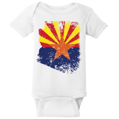 Arizona State Flag Faded Flag Of Arizona Baby Bodysuit