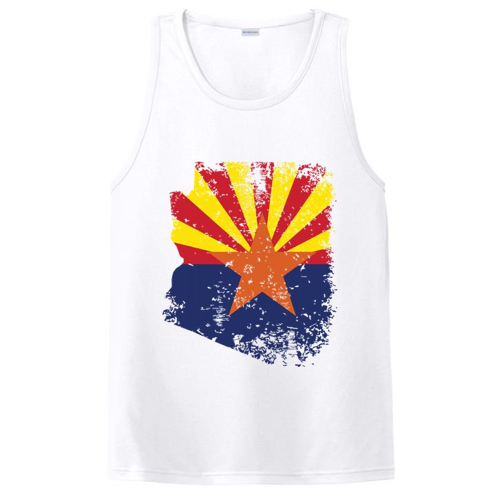 Arizona State Flag Faded Flag Of Arizona PosiCharge Competitor Tank