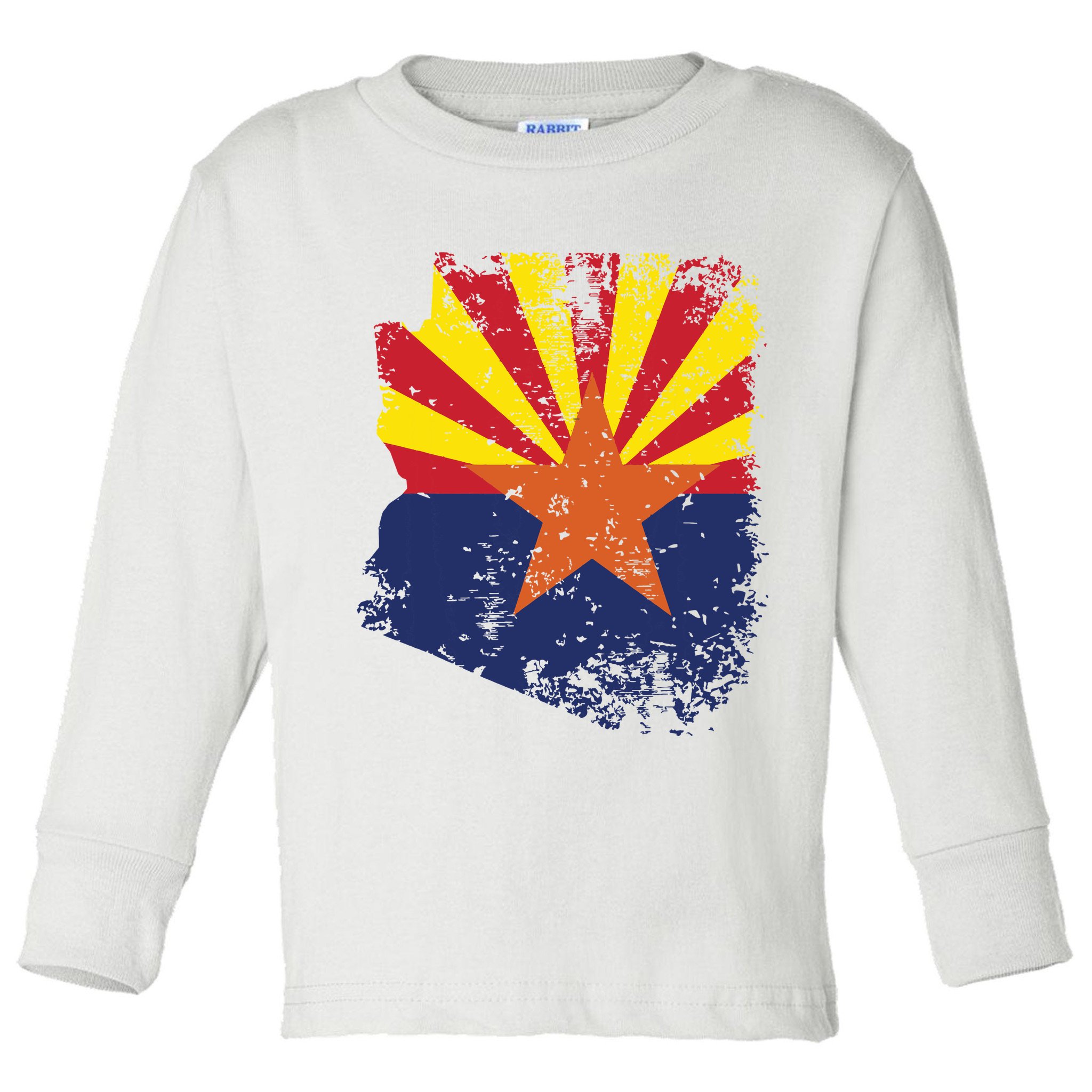 Arizona State Flag Faded Flag Of Arizona Toddler Long Sleeve Shirt