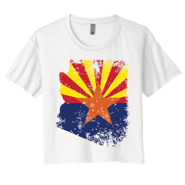 Arizona State Flag Faded Flag Of Arizona Crop Top