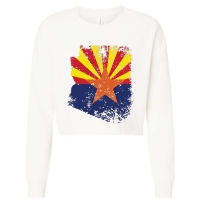 Arizona State Flag Faded Flag Of Arizona Cropped Pullover Crew