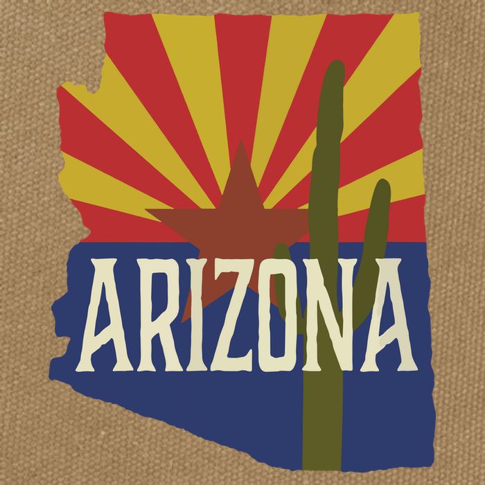Arizona State Flag Saguaro Cotton Canvas Backpack