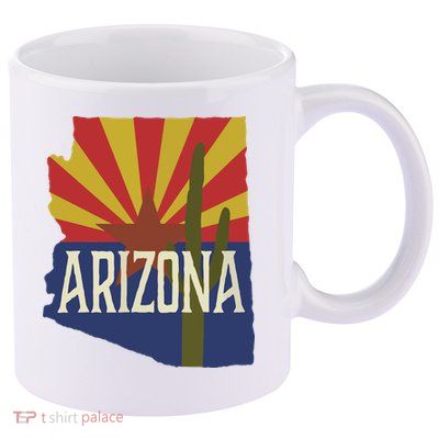 Arizona State Flag Saguaro 11oz C Handle Ceramic Mug