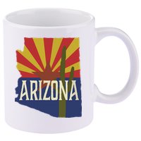 Arizona State Flag Saguaro 11oz C Handle Ceramic Mug