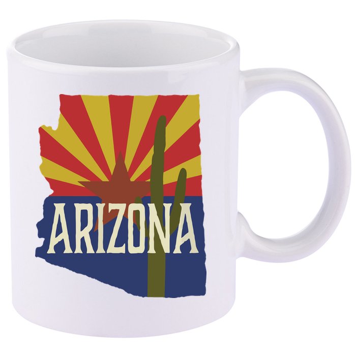 Arizona State Flag Saguaro 11oz C Handle Ceramic Mug