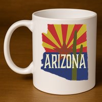 Arizona State Flag Saguaro 11oz C Handle Ceramic Mug