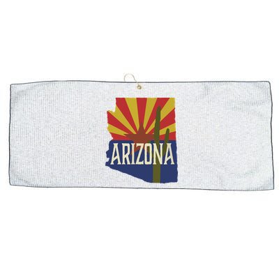 Arizona State Flag Saguaro Large Microfiber Waffle Golf Towel