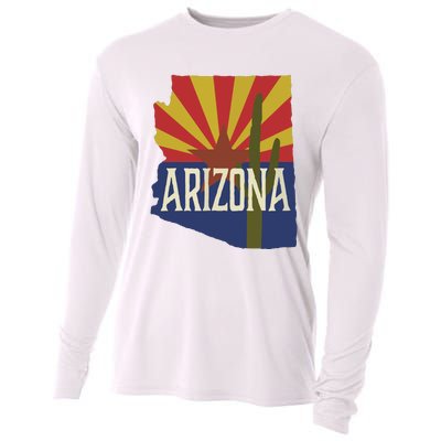 Arizona State Flag Saguaro Cooling Performance Long Sleeve Crew