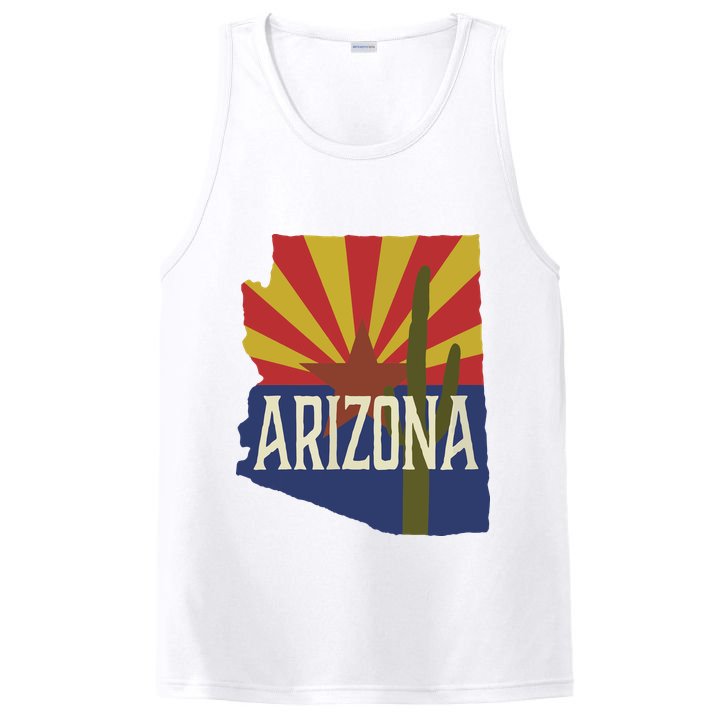 Arizona State Flag Saguaro PosiCharge Competitor Tank