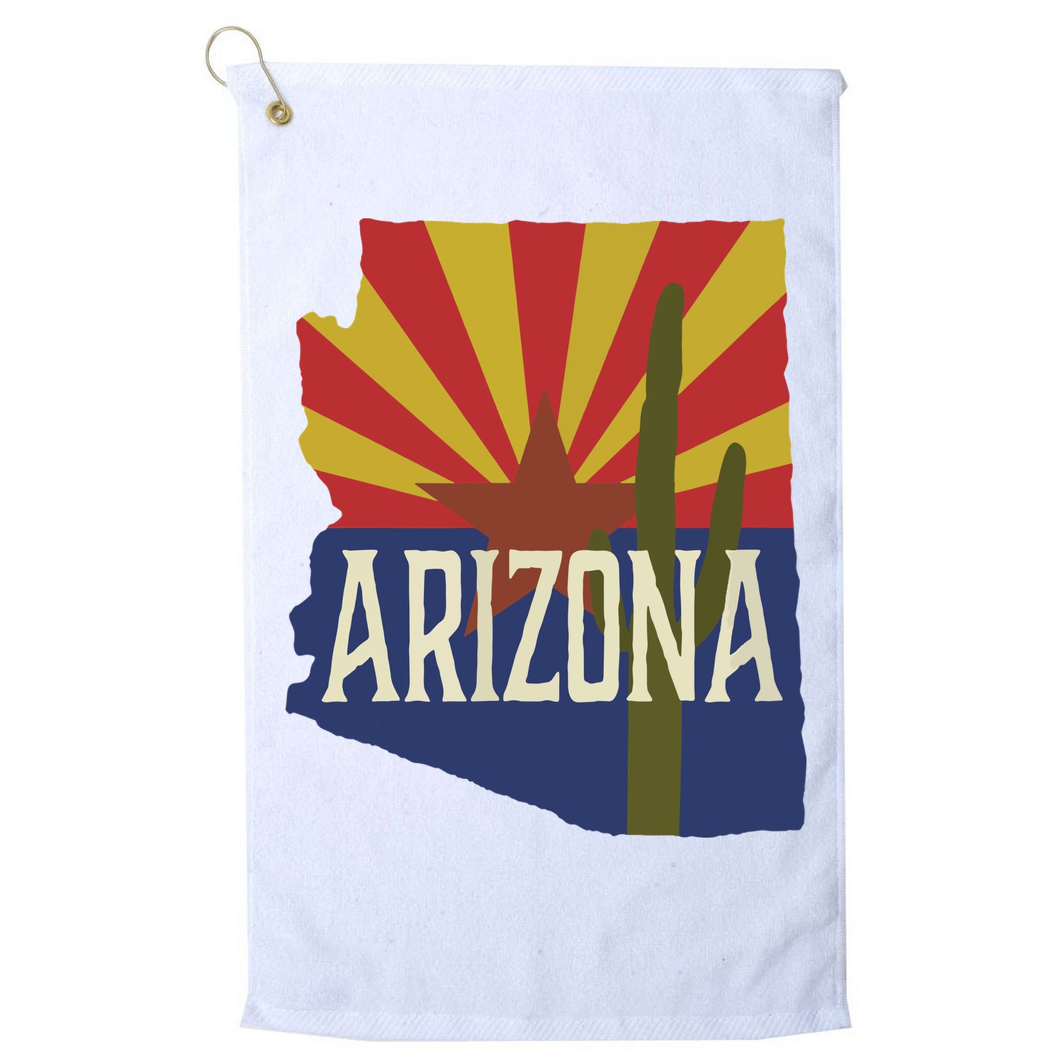 Arizona State Flag Saguaro Golf Towel