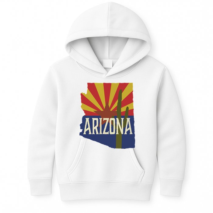 Arizona State Flag Saguaro Kids Hoodie