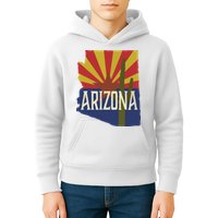 Arizona State Flag Saguaro Kids Hoodie