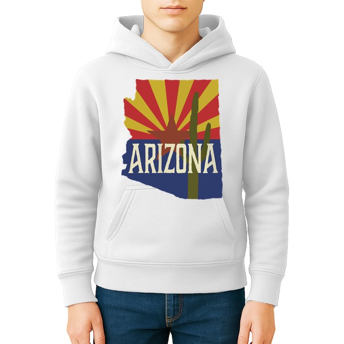 Arizona State Flag Saguaro Kids Hoodie