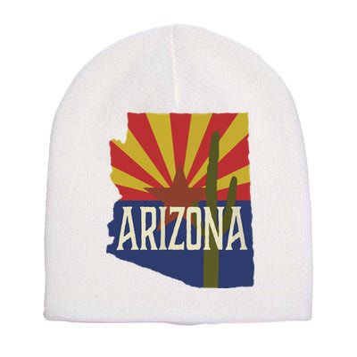 Arizona State Flag Saguaro Short Acrylic Beanie