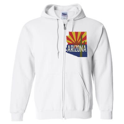 Arizona State Flag Saguaro Full Zip Hoodie