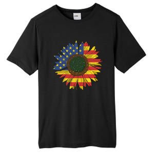 America Sunflower Flag 4th July American Patriotic Flower Cool Gift Tall Fusion ChromaSoft Performance T-Shirt