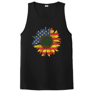 America Sunflower Flag 4th July American Patriotic Flower Cool Gift PosiCharge Competitor Tank