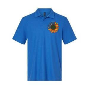 America Sunflower Flag 4th July American Patriotic Flower Cool Gift Softstyle Adult Sport Polo