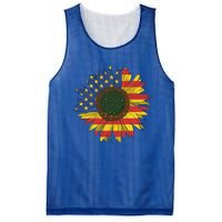 America Sunflower Flag 4th July American Patriotic Flower Cool Gift Mesh Reversible Basketball Jersey Tank