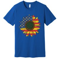 America Sunflower Flag 4th July American Patriotic Flower Cool Gift Premium T-Shirt