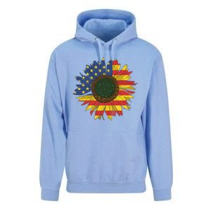 America Sunflower Flag 4th July American Patriotic Flower Cool Gift Unisex Surf Hoodie