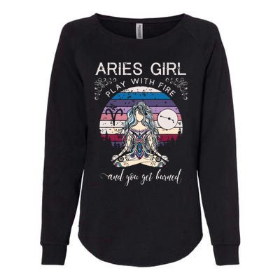 Aries Shirts For Women Retro Aries Girl Birthday Womens California Wash Sweatshirt