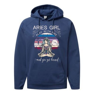 Aries Shirts For Women Retro Aries Girl Birthday Performance Fleece Hoodie