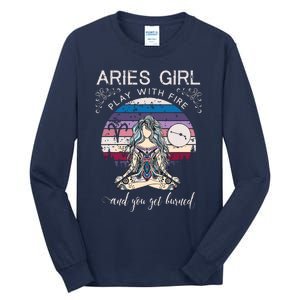 Aries Shirts For Women Retro Aries Girl Birthday Tall Long Sleeve T-Shirt