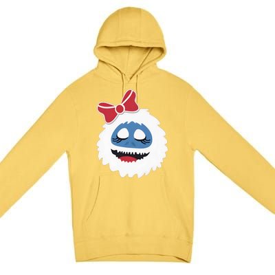 Abominable Snowman Face Costume Adults Christmas Premium Pullover Hoodie